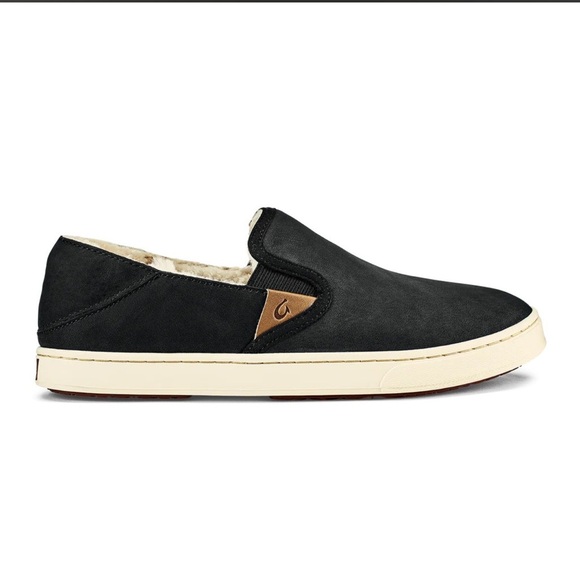 OLUKAI WOMEN'S PEHUEA Leather LAVA ROCK slip ons 9.5 NWT - Picture 1 of 6